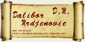 Dalibor Mrđenović vizit kartica